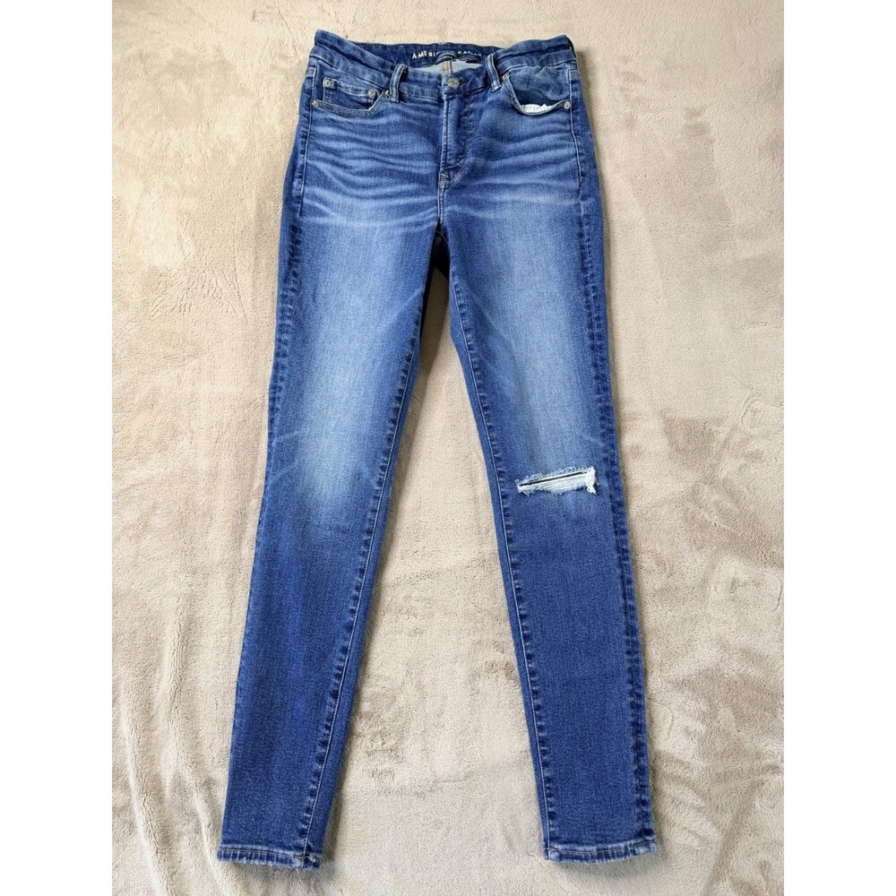 american eagle Women’s High Rise Jegging  Luxe Stretch Size 8 Regular Ripped